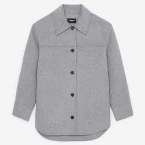 the kooples light gray double-faced wool collar shirt jacket (shaket)